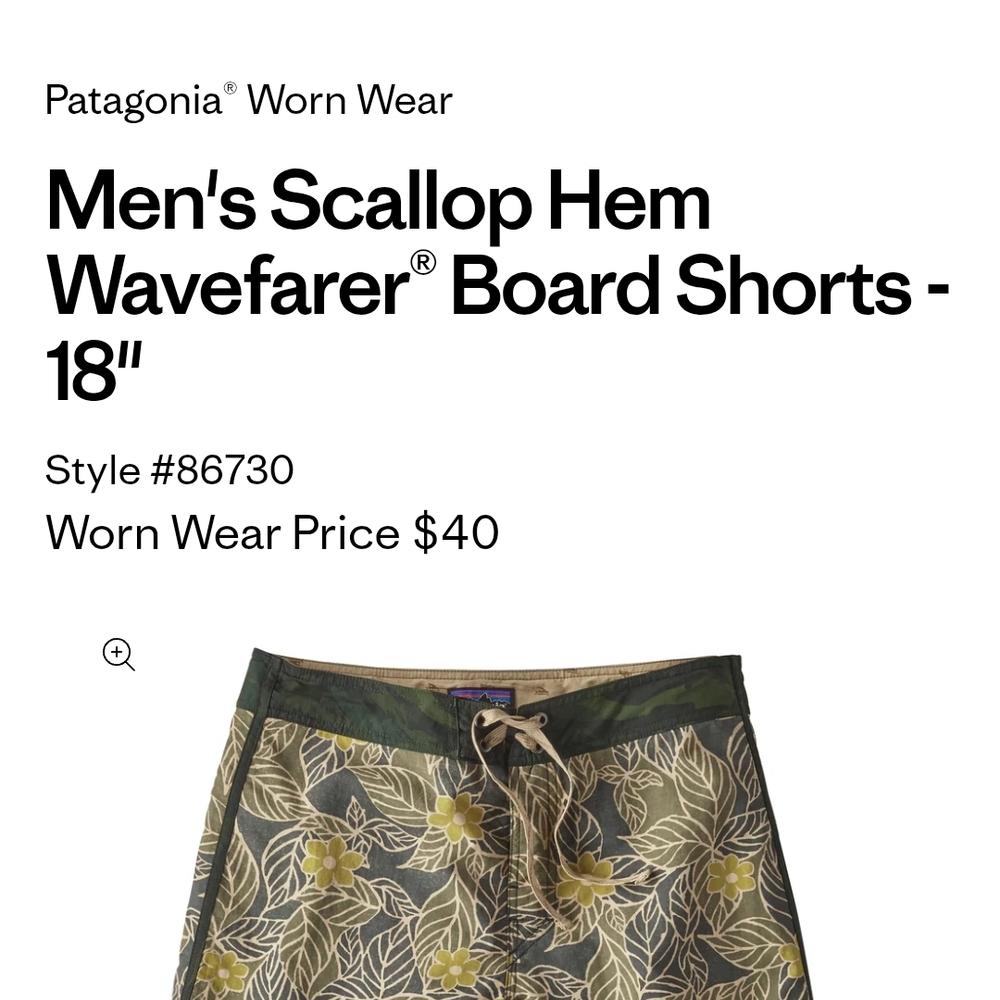 Patagonia Floral Green Men Board Shorts - Picture 6 of 6